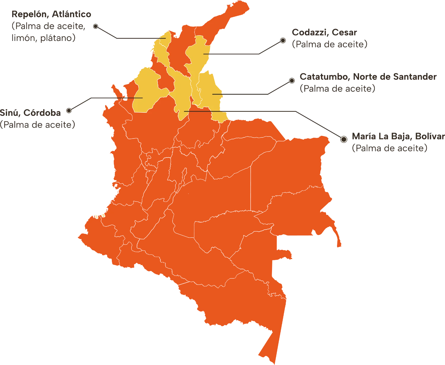 mapa colombia regiones oleoflores